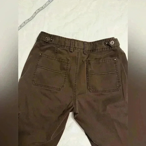 Eddie Bauer Cargo Chino Pants Womens Brown Straight Leg Pockets Mid Rise - Picture 3 of 8